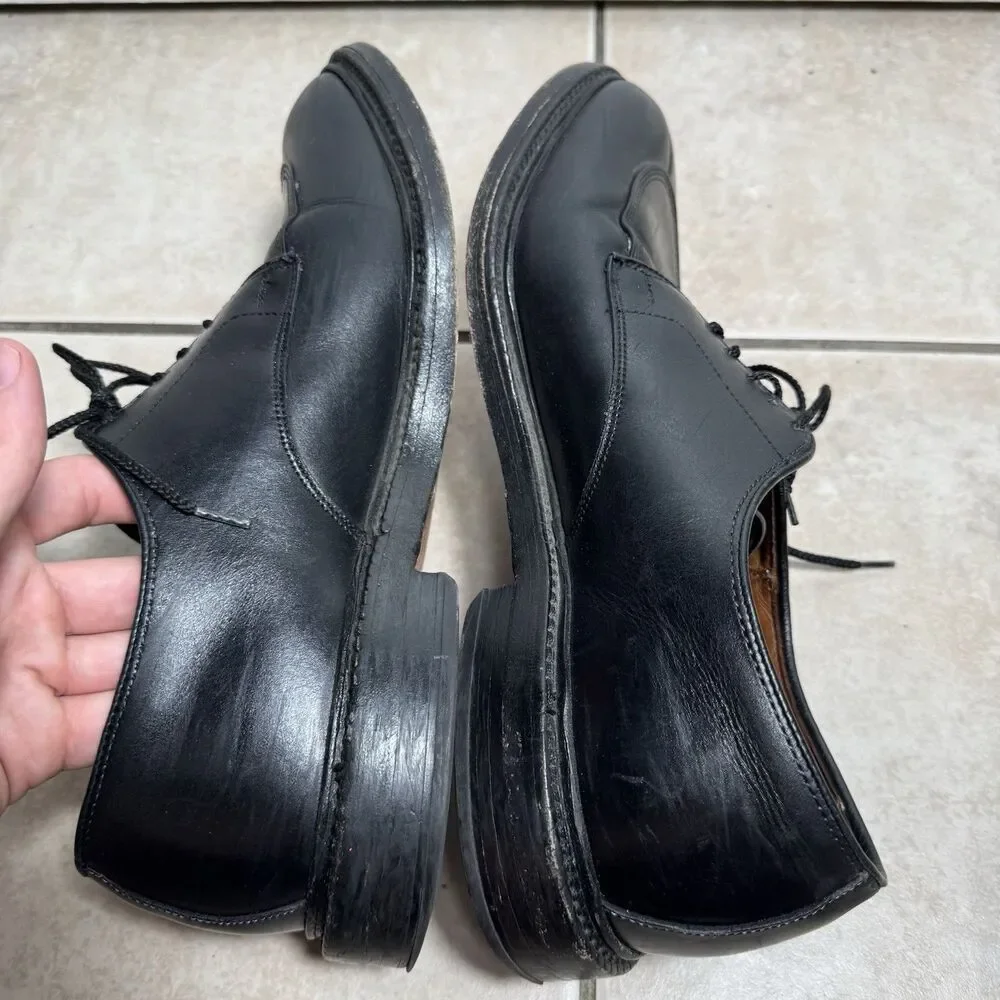 Allen Edmonds Men’s 10 E Walton Split Toe Black Leather Lace Up Shoes Prep Dress